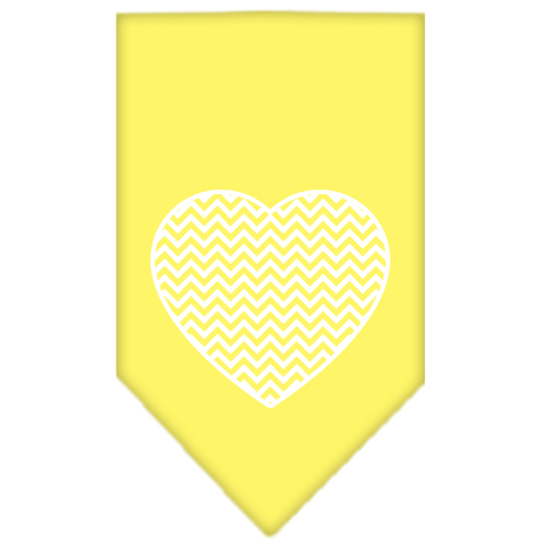 Chevron Heart Screen Print Bandana Yellow Large