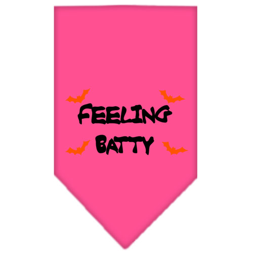 Feeling Batty Screen Print Bandana Bright Pink Small