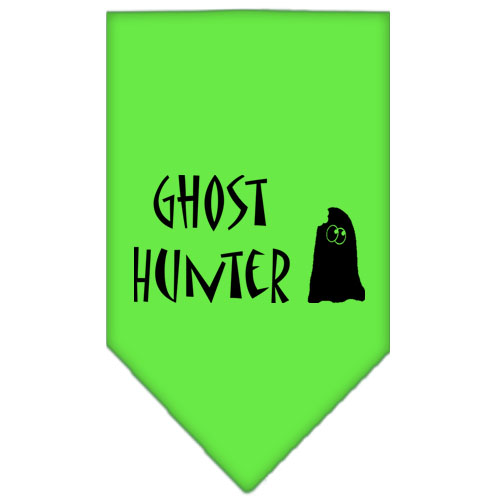 Ghost Hunter Screen Print Bandana Lime Green Small