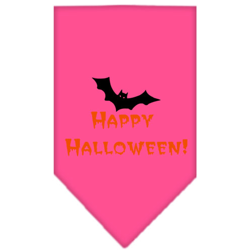 Happy Halloween Screen Print Bandana Bright Pink Large
