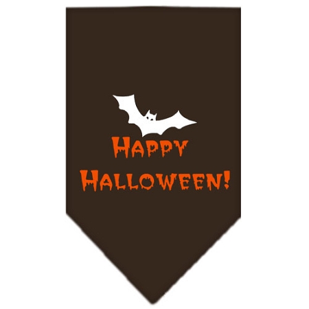Happy Halloween Screen Print Bandana Cocoa Small