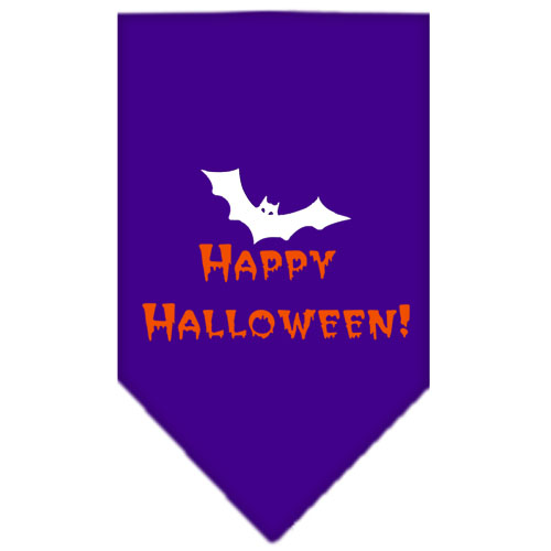 Happy Halloween Screen Print Bandana Purple Small