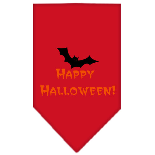Happy Halloween Screen Print Bandana Red Large