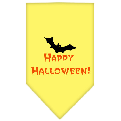 Happy Halloween Screen Print Bandana Yellow Large
