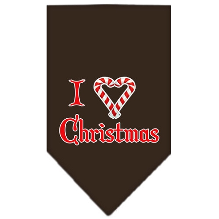 Heart Christmas Screen Print Bandana Cocoa Large