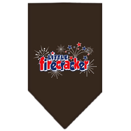 Little Firecracker Screen Print Bandana Cocoa Large