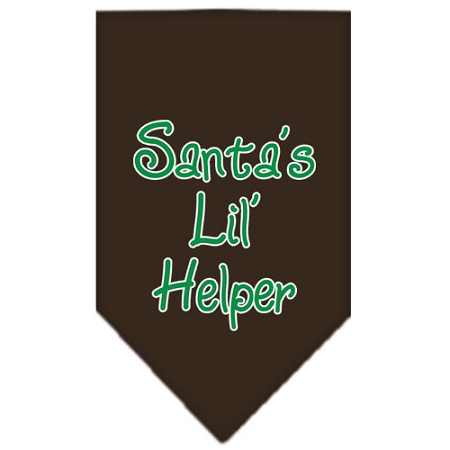Santa Lil Helper Screen Print Bandana Cocoa Small