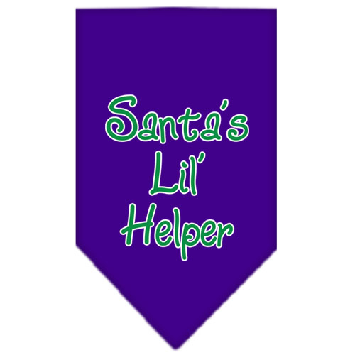 Santa Lil Helper Screen Print Bandana Purple Small