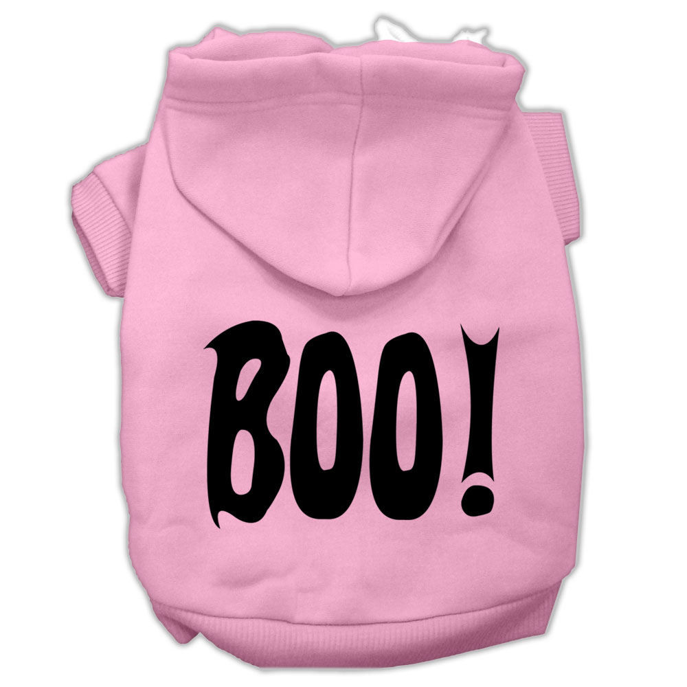 BOO! Screen Print Pet Hoodies Light Pink Size XS