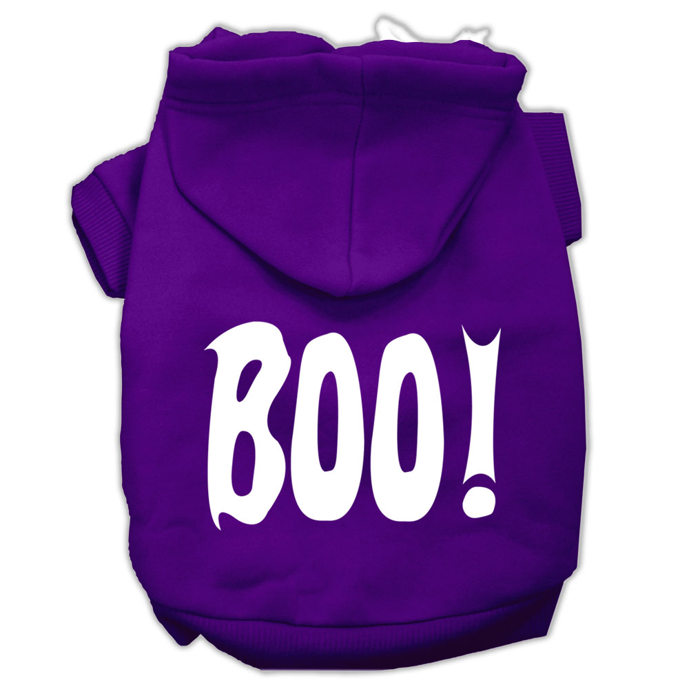 BOO! Screen Print Pet Hoodies Purple Size XL