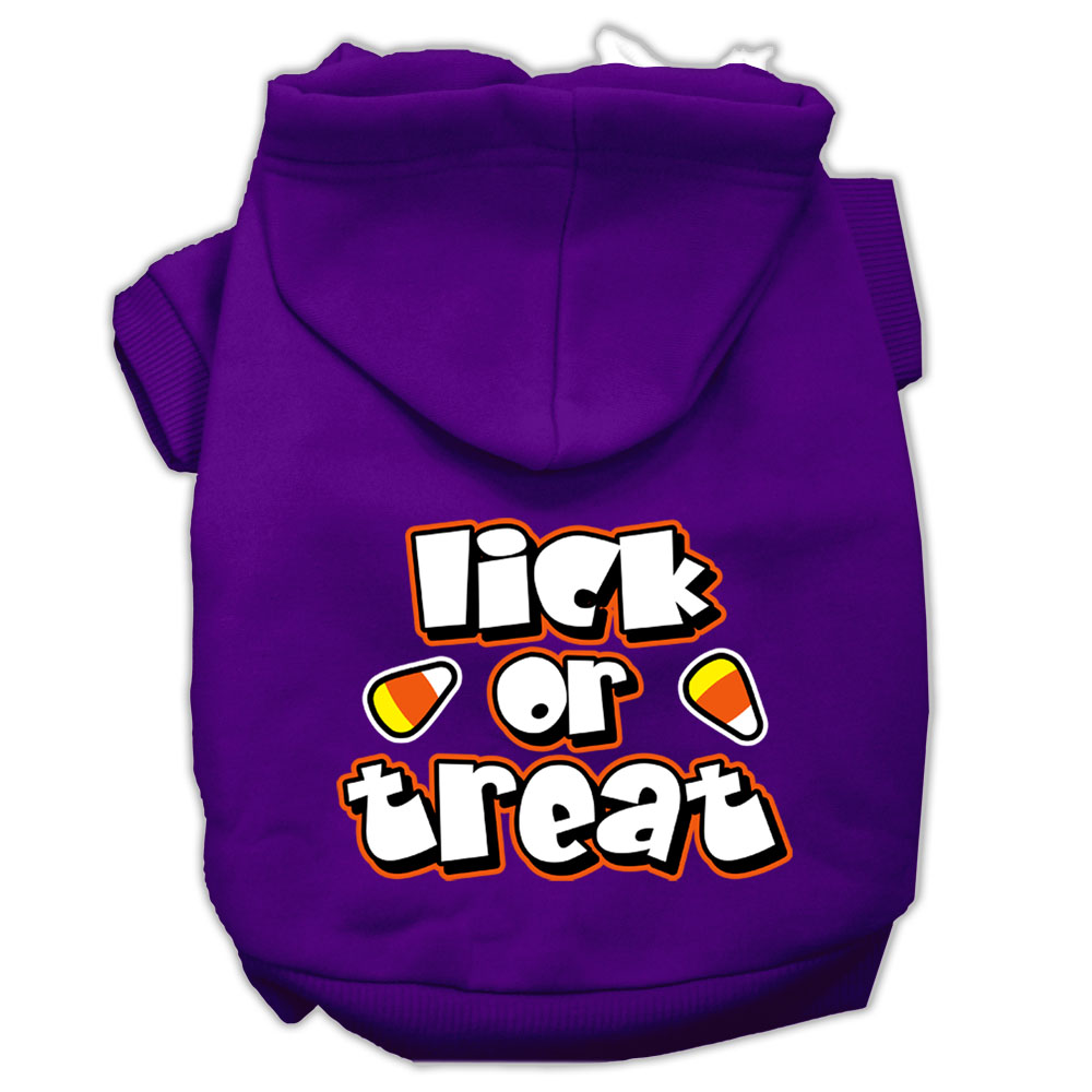 Lick Or Treat Screen Print Pet Hoodies Purple Size XS