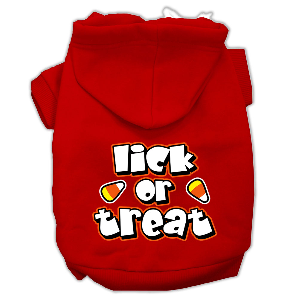 Lick Or Treat Screen Print Pet Hoodies Red Size XL