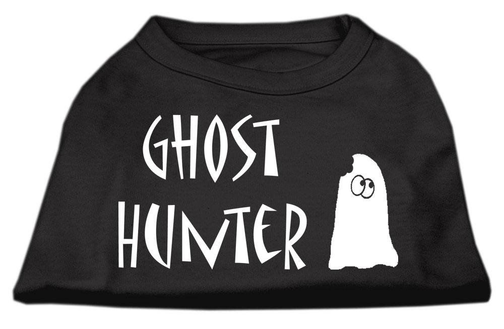 Ghost Hunter Screen Print Shirt Black with White Lettering Med