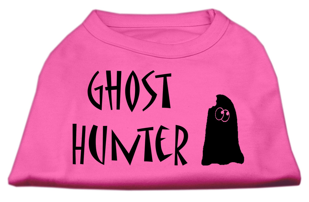 Ghost Hunter Screen Print Shirt Bright Pink with Black Lettering XXXL