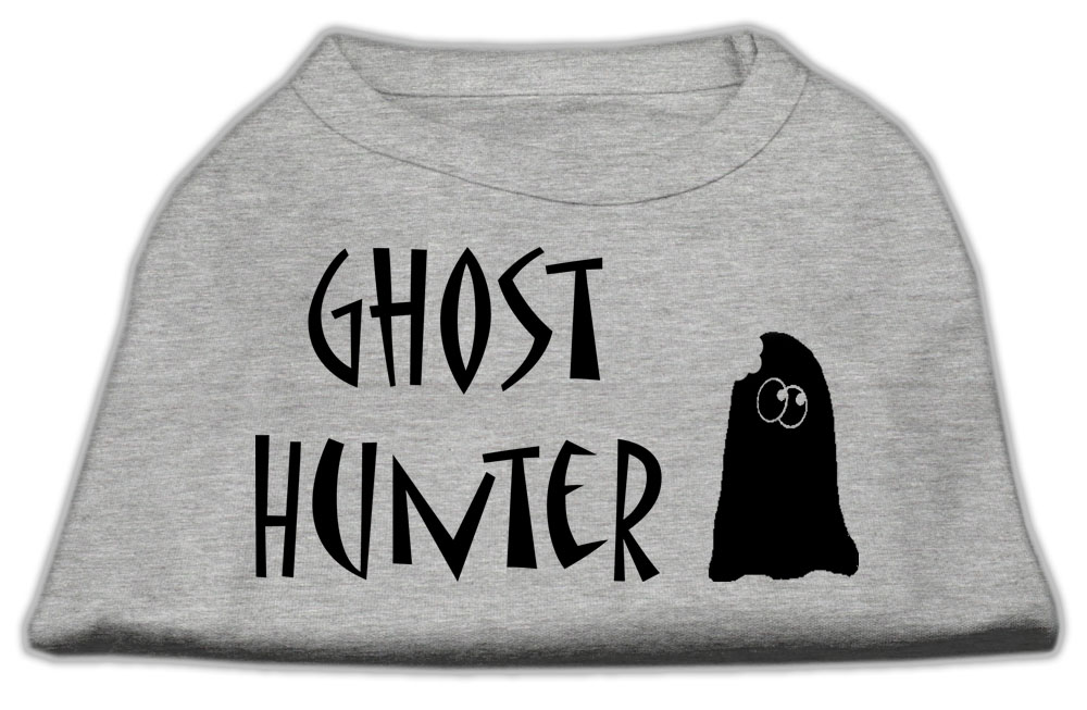 Ghost Hunter Screen Print Shirt Grey with Black Lettering Med