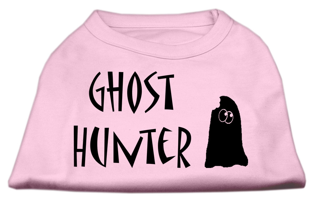 Ghost Hunter Screen Print Shirt Light Pink with Black Lettering Med
