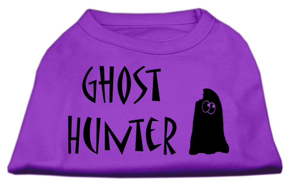 Ghost Hunter Screen Print Shirt Purple with Black Lettering XS