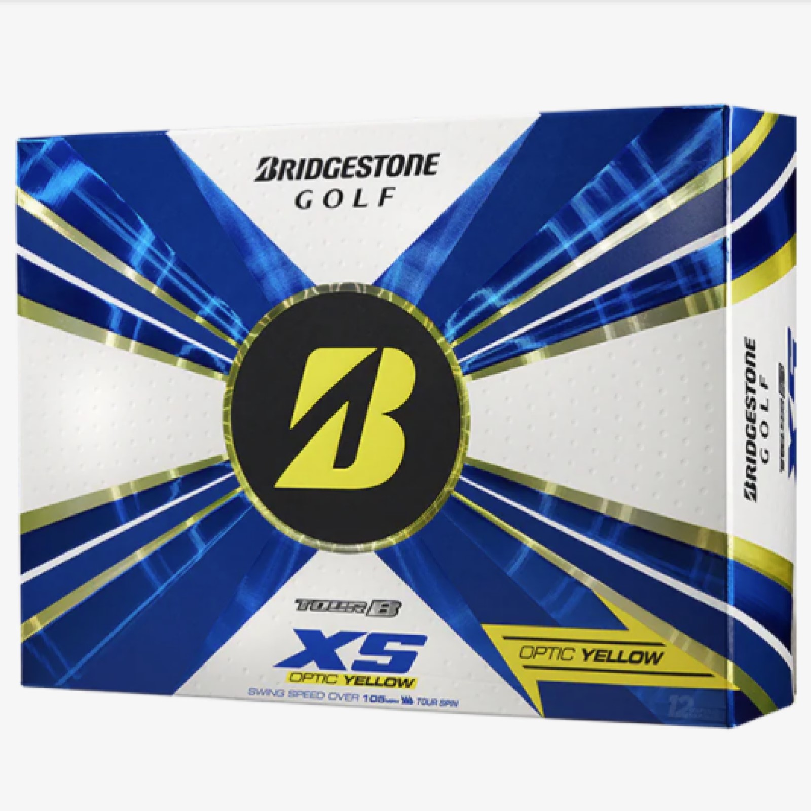 Bridgestone Tour B XS 2022 Golf Balls-Dozen Yellow