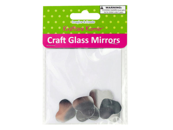 Case of 20 - Small Heart Shape Craft Glass Mirrors