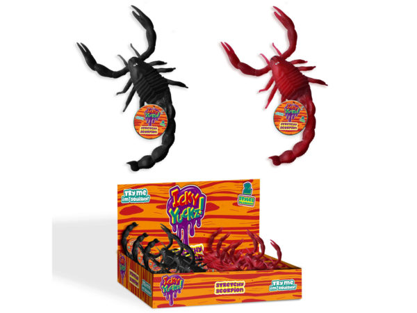 Case of 24 - Icky Yuckz! Stretchy Giant Scorpions Assortment in PDQ Display