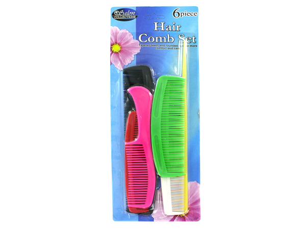 Case of 24 - Colorful Hair Comb Set