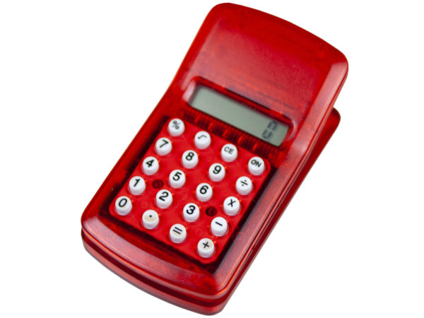 Case of 25 - Calculator Clip Red