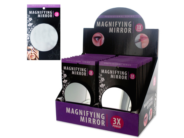 Case of 24 - Magnifying Mirror Countertop Display
