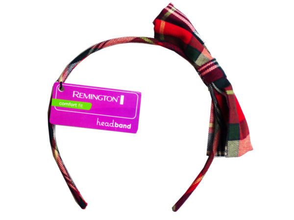 Case of 30 - Plaid Head Band with Bow
