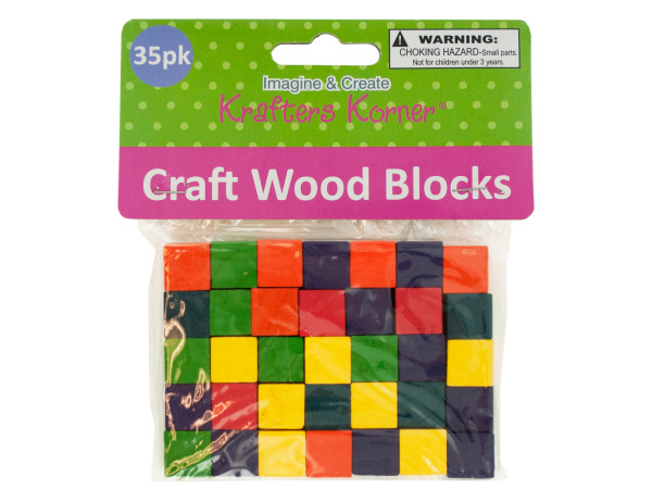 Case of 24 - Colored Wooden Craft Blocks