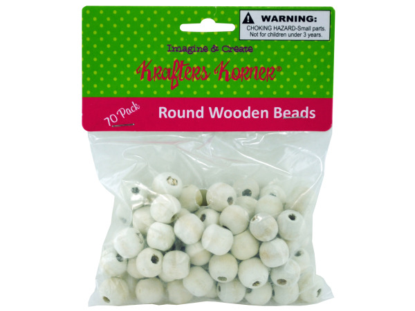 Case of 25 - Round Wooden Beads