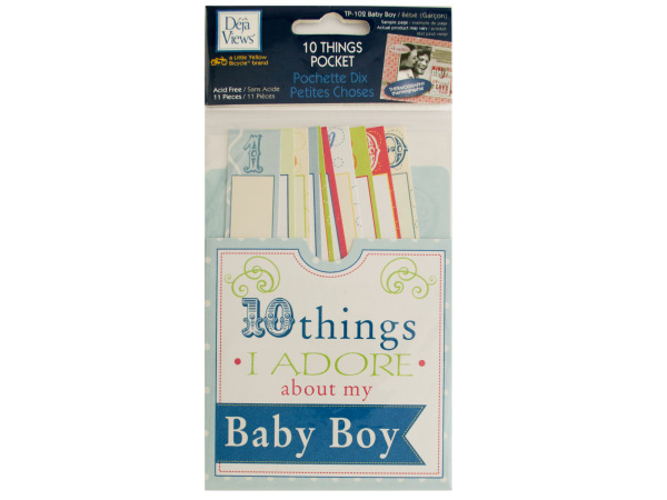Case of 24 - 10 Things I Adore About My Baby Boy Journaling Pocket