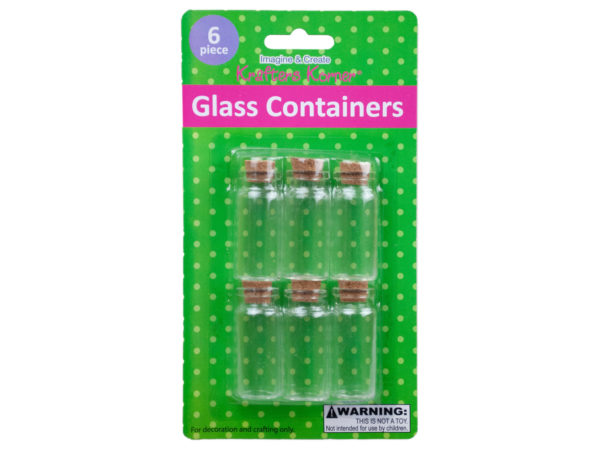 Case of 12 - 6 Pk Glass Containers w/Cork Stopper