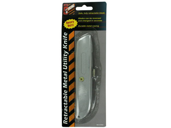 Case of 24 - Retractable Metal Utility Knife