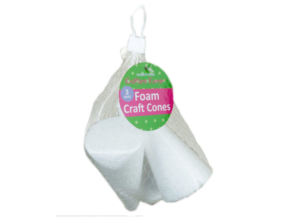 Case of 24 - 3 Pack Foam Craft Cones
