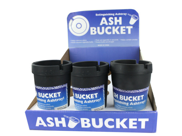 Case of 12 - Extinguishing Ashtray Ash Bucket Counter Top Display