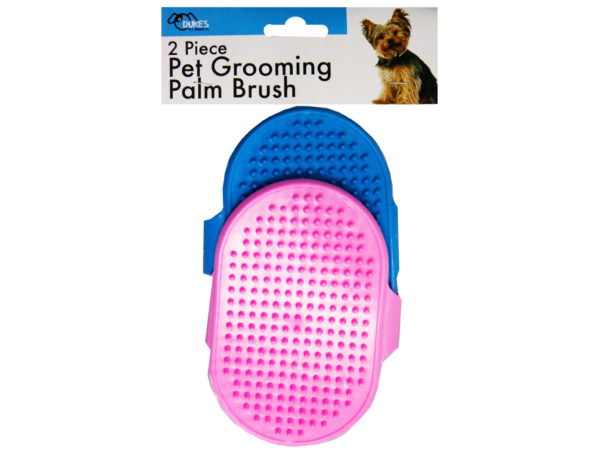 Case of 10 - 2pc Pet Grooming Palm Brush