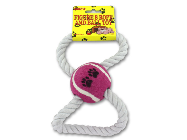 Case of 24 - Figure 8 Rope and Ball Dog Toy