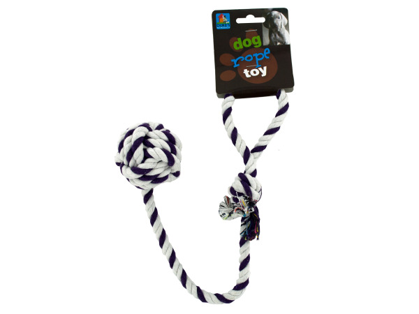 Case of 24 - Knotted Rope Dog Toy with Ball