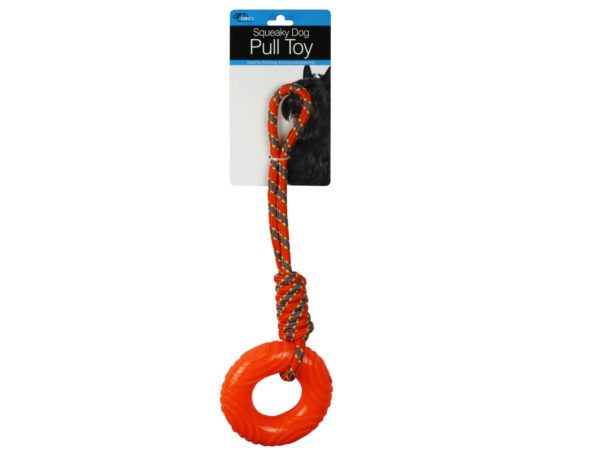 Case of 6 - Rubber Ring with Rope Dog Pull Toy