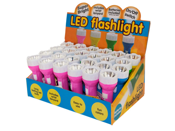 Case of 24 - LED Flashlight Countertop Display