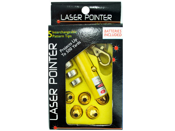Case of 25 - Laser Pointer Key Chain with Interchangeable Heads