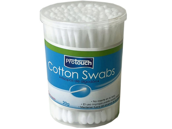 Case of 12 - Protouch 100 Pack Cotton Swabs in Round Canister