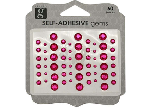 Case of 48 - Pink Decorative Adhesive Gems