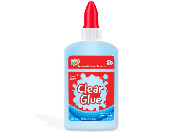 Case of 24 - Washable Clear Glue in 4 oz Bottle