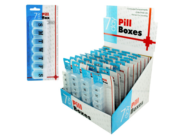 Case of 36 - 7 Day Pill Box Countertop Display