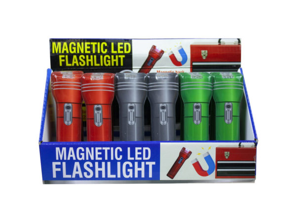 Case of 24 - flat magnetic flashlight countertop display