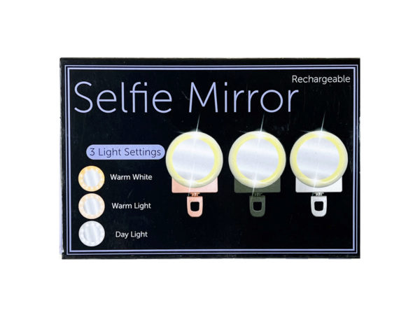 Case of 4 - Phone Ring Light with Mirror in 3 Assorted Colors