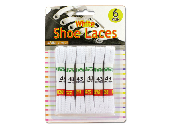 Case of 24 - White Shoe Laces