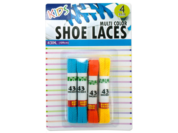 Case of 12 - Kids Colored Shoelaces