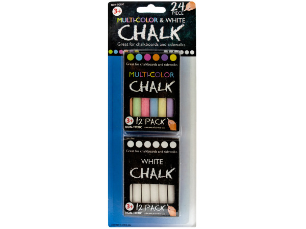 Case of 24 - Multi-Color & White Chalk Set